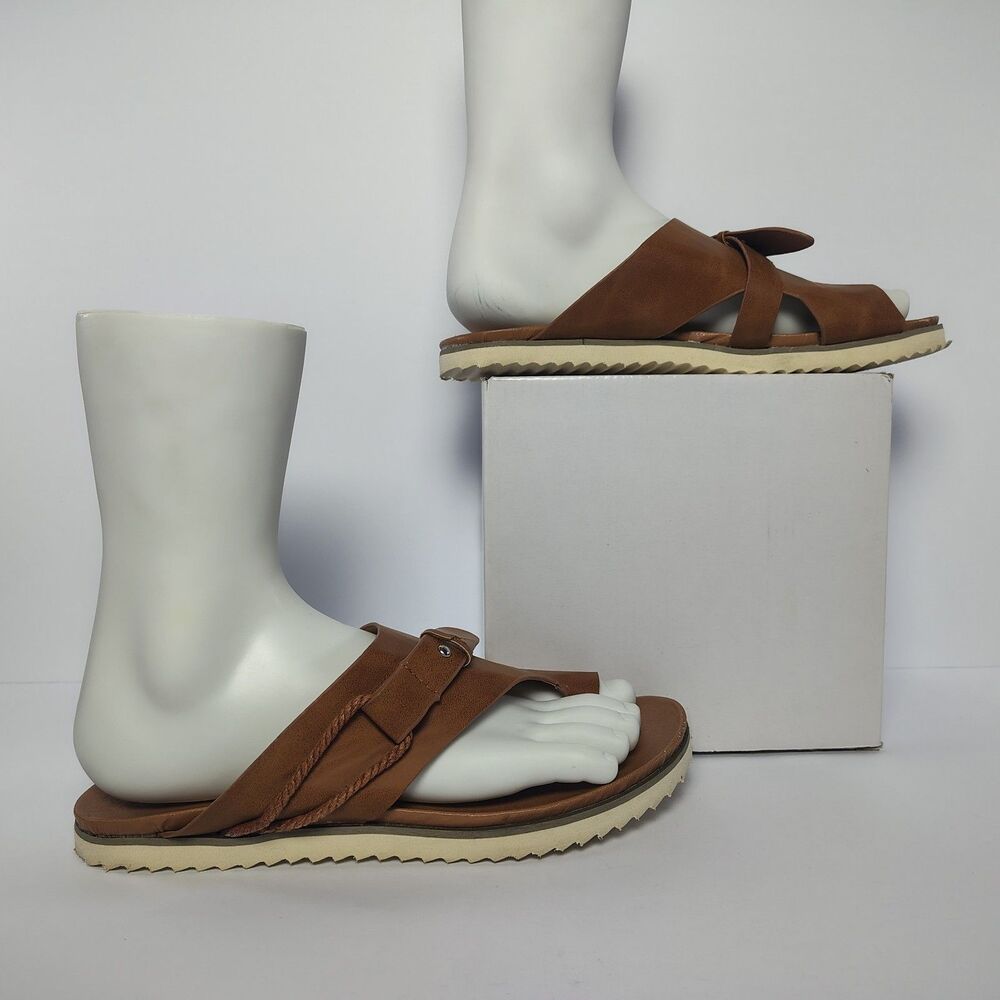 Unbranded Women's Approx 8.5 to 9 Brown Toe Loop Strapped Summer Sandals